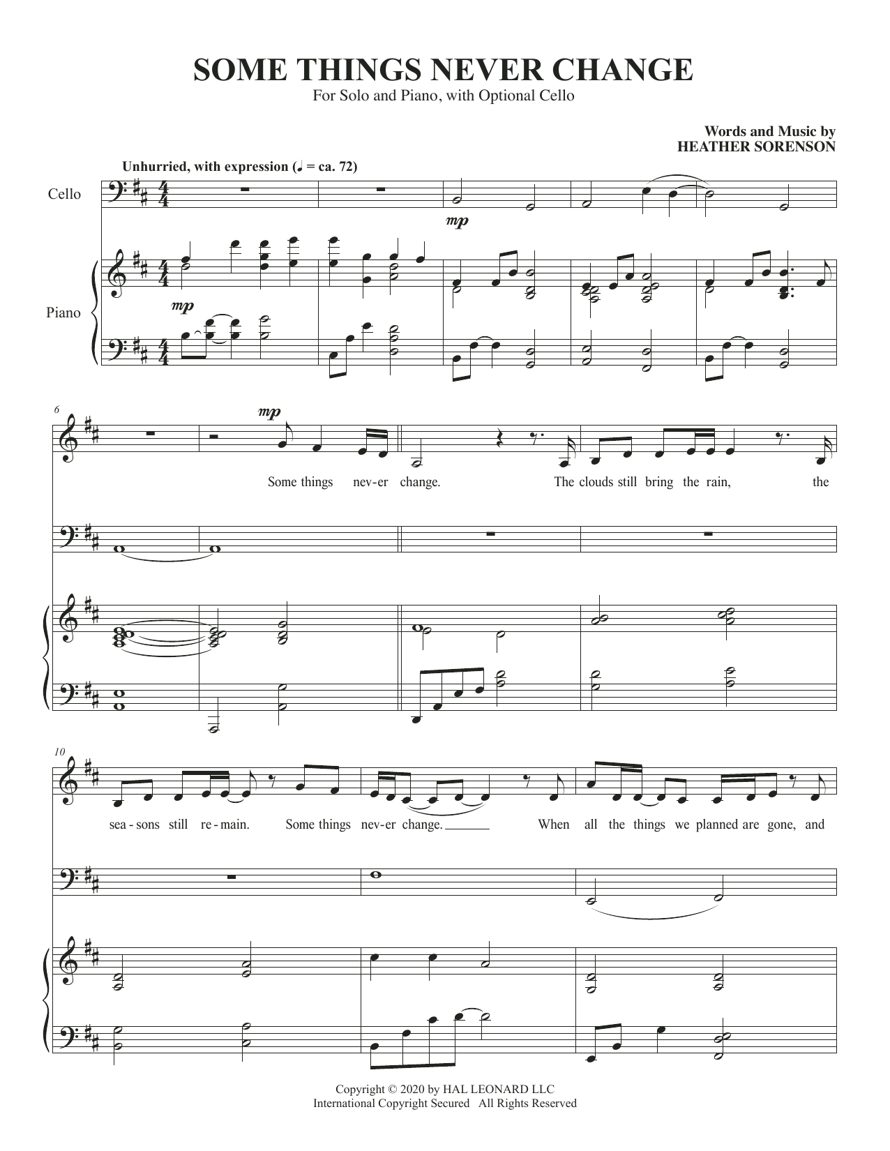 Product picture to: Some Things Never Change (for Low Voice and Cello)