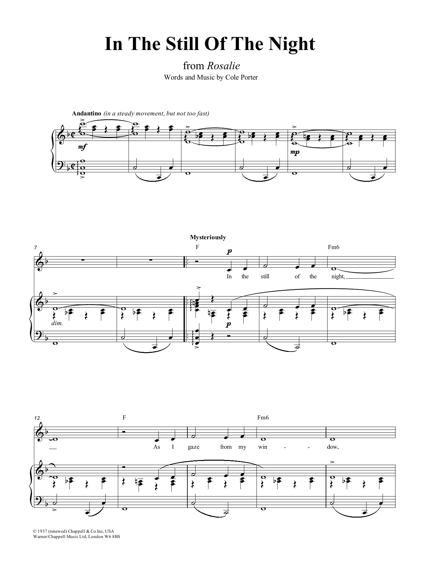 Product gallery: Page 1 of 1 In The Still Of The Night, Cole Porter
