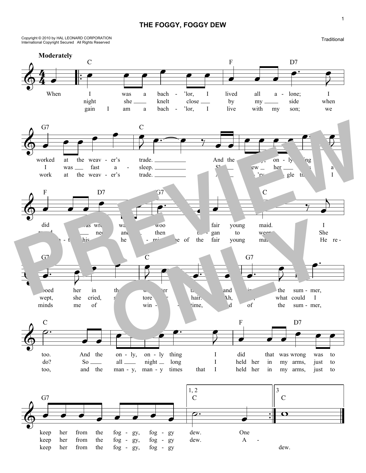 Produktgalerie: Seite 1 von 1 The Foggy, Foggy Dew, Traditional