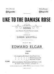 cover: Like To The Damask Rose, Edward Elgar, Gesang, Klavier