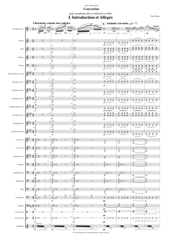 Product picture to: Concertino for alto saxophone and concert band (Alt Saxophon + Concert BandPaul Wehage