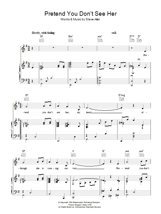 Produktgalerie: Seite 1 von 1 Pretend You Don't See Her, Steve Allen, Gesang, Gitarre, Klavier