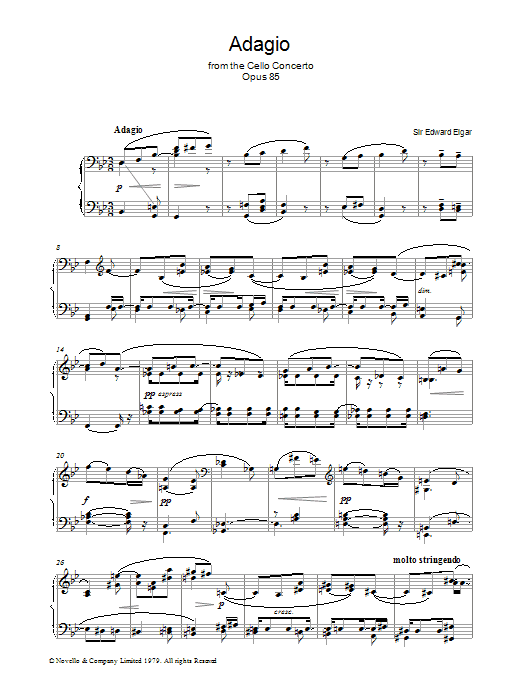 Product gallery: Page 1 of 1 Adagio From The Cello Concerto Opus 85, Edward Elgar