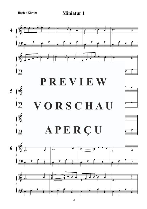 gallery: Miniatur 1, , (Variable instrumentation for harp/piano 1-4 strings)