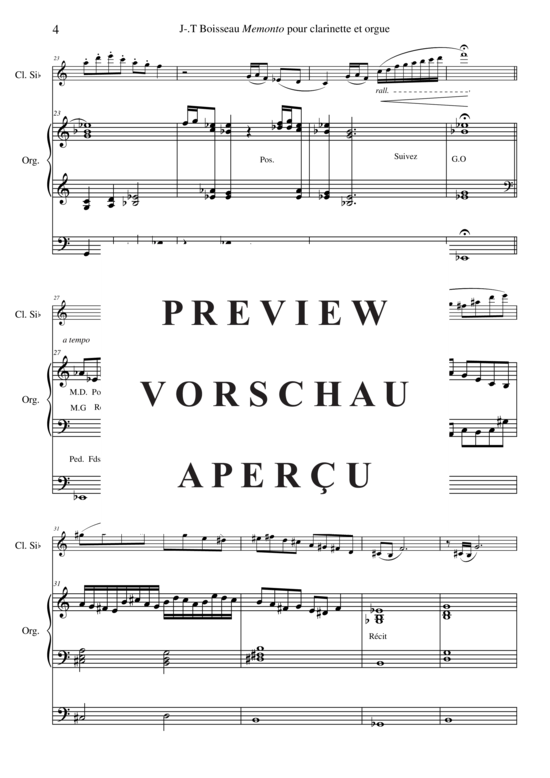 Product gallery: Page 5 of 20 Memento , , (clarinet in Bb + organ)