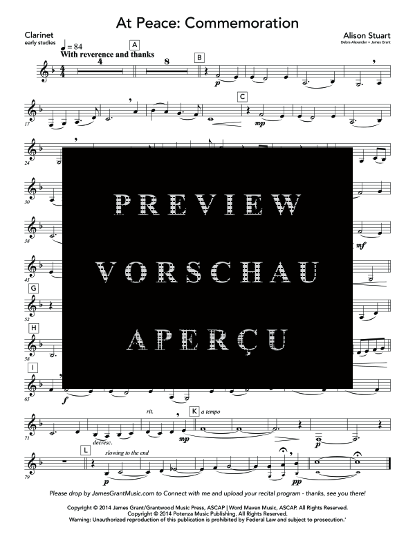 Product gallery: Page 9 of 11 At Peace: Commemoration, , (clarinet in Bb and piano)