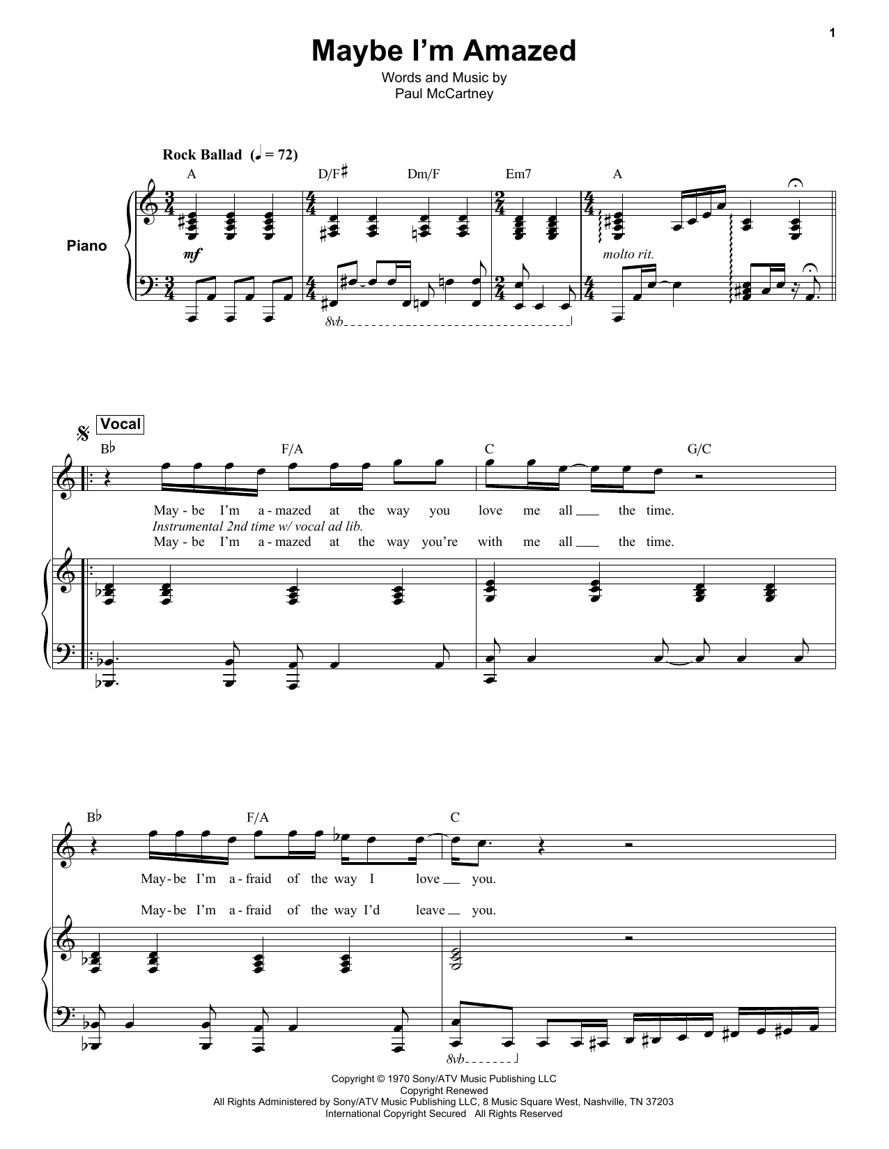 Product gallery: Page 1 of 1 Maybe I'm Amazed, Paul McCartney