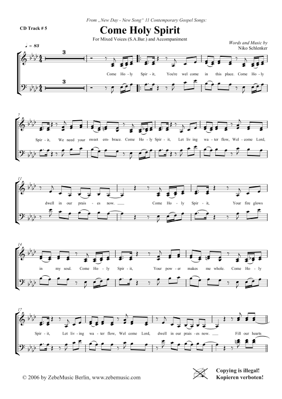 gallery: Come Holy Spirit, , Gemischter Chor 3-stimmig