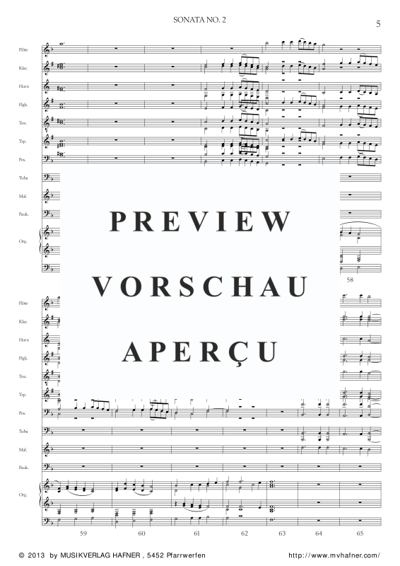 Product gallery: Page 10 of 11 SONATA NO. 2, , (large wind orchestra)