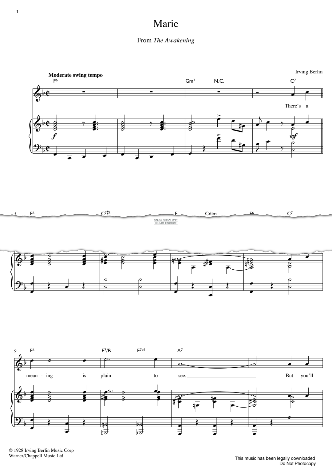 Product gallery: Page 1 of 1 Marie, Irving Berlin