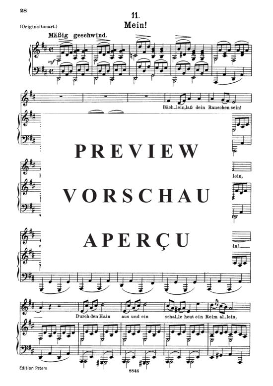 Product gallery: Page 2 of 5 Mein! D.795-11 (Die Schöne Müllerin), , Medium Voice and Piano