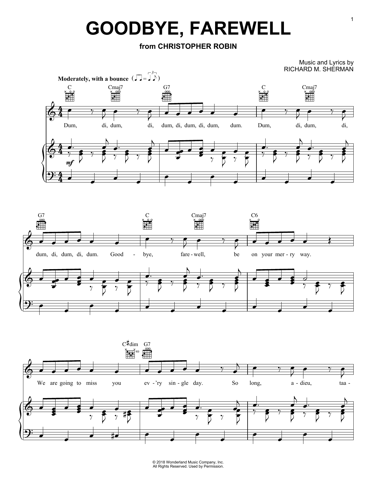 Produktbild zu: Goodbye, Farewell (from Christopher Robin)