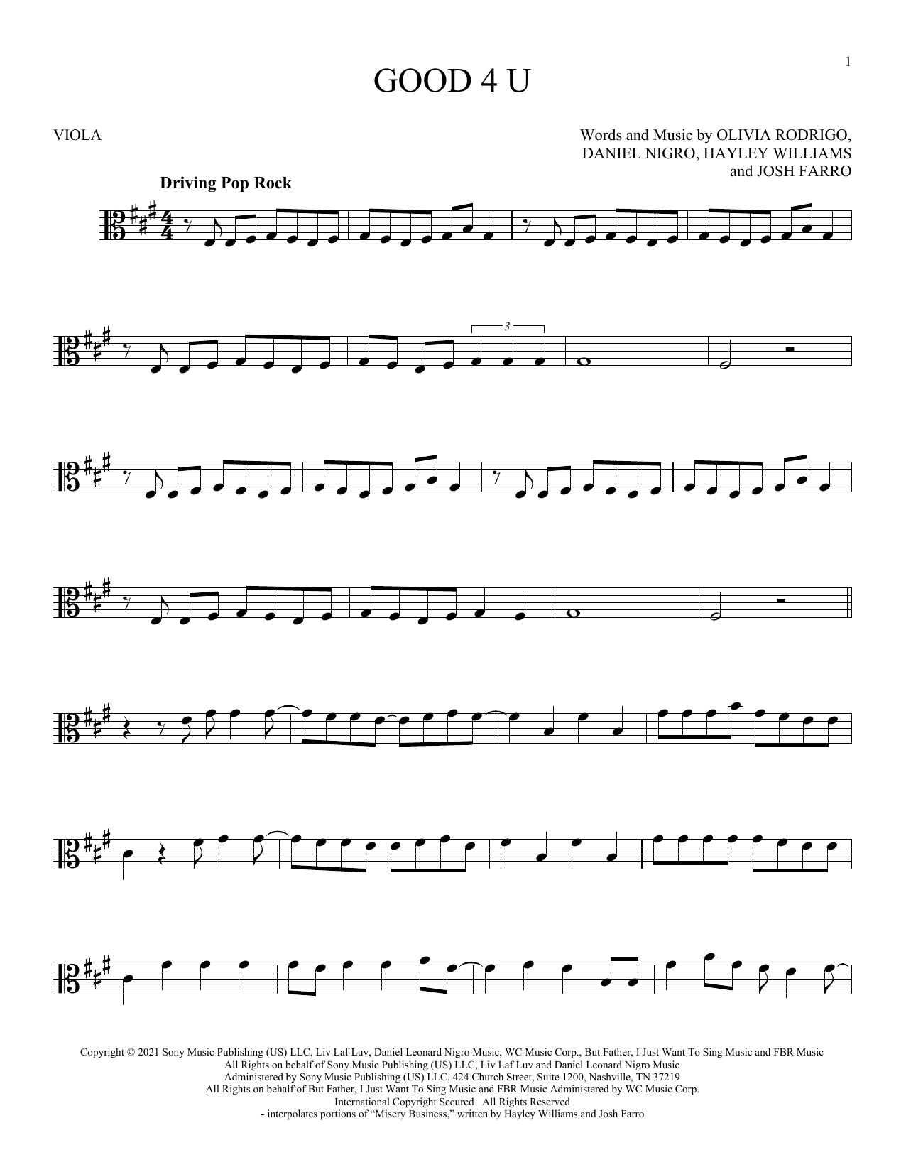 Product gallery: Page 1 of 1 good 4 u, Olivia Rodrigo