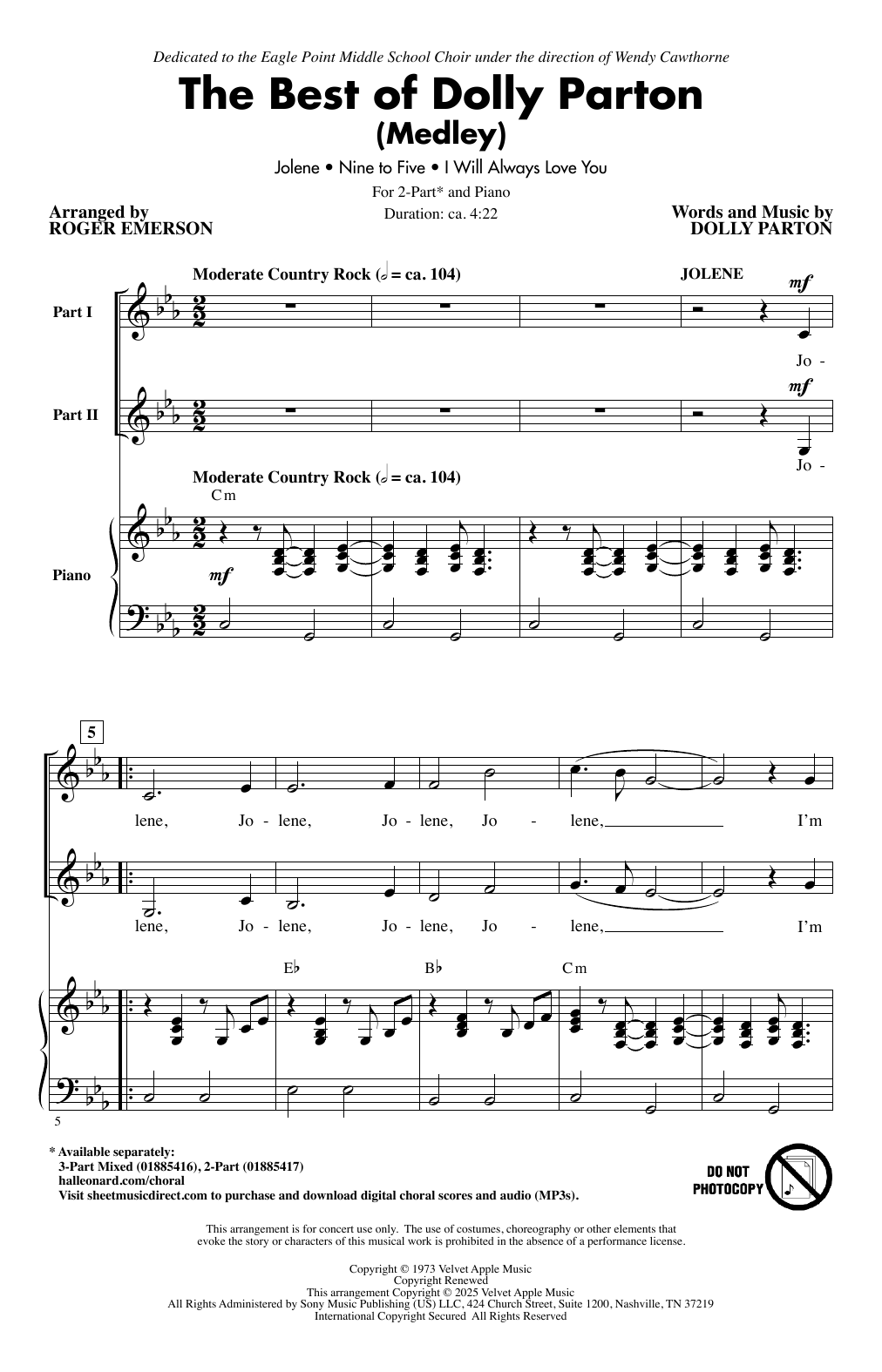 Produktgalerie: Seite 1 von 1 The Best Of Dolly Parton (Medley), Roger Emerson, Chor