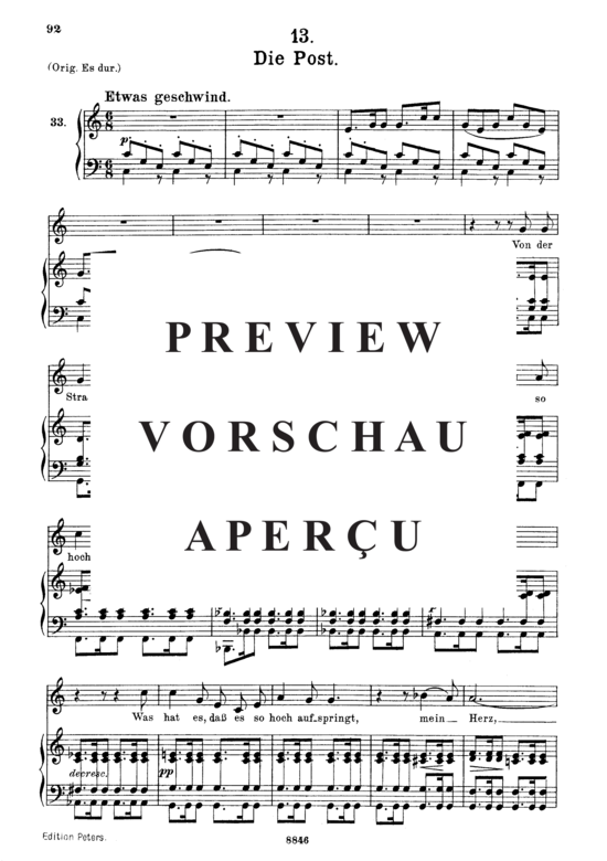 Product gallery: Page 2 of 5 Die Post D.911-13 (Winterreise), , Medium Voice and Piano