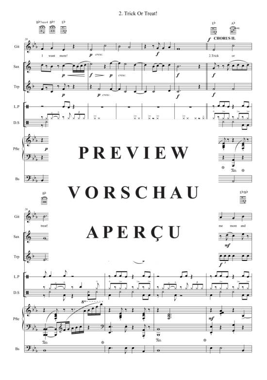 Produktgalerie: Seite 4 von 21 Trick Or Treat! , , (Jazz Combo Band + 2 Bläser)
