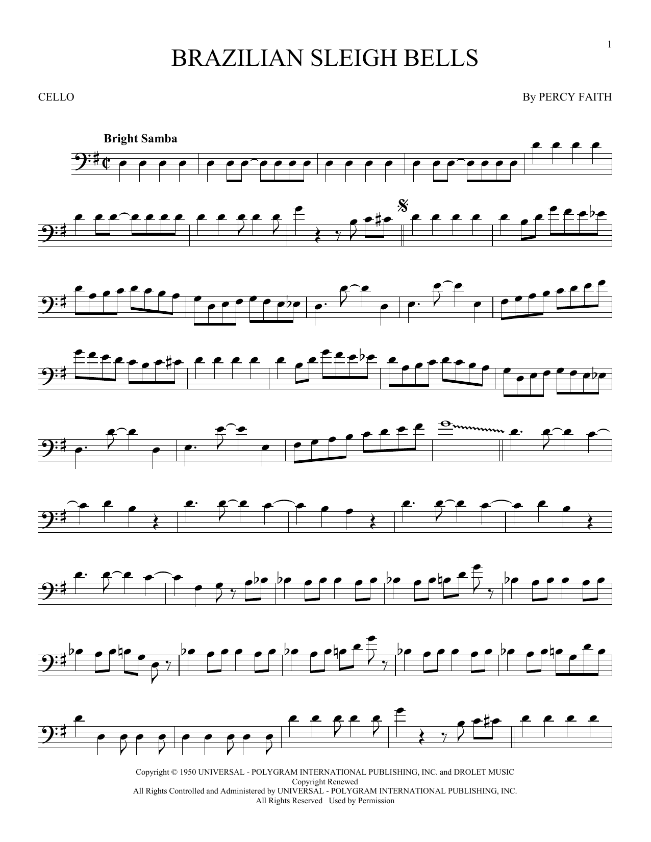 Produktgalerie: Seite 1 von 1 Brazilian Sleigh Bells, Percy Faith, Violoncello