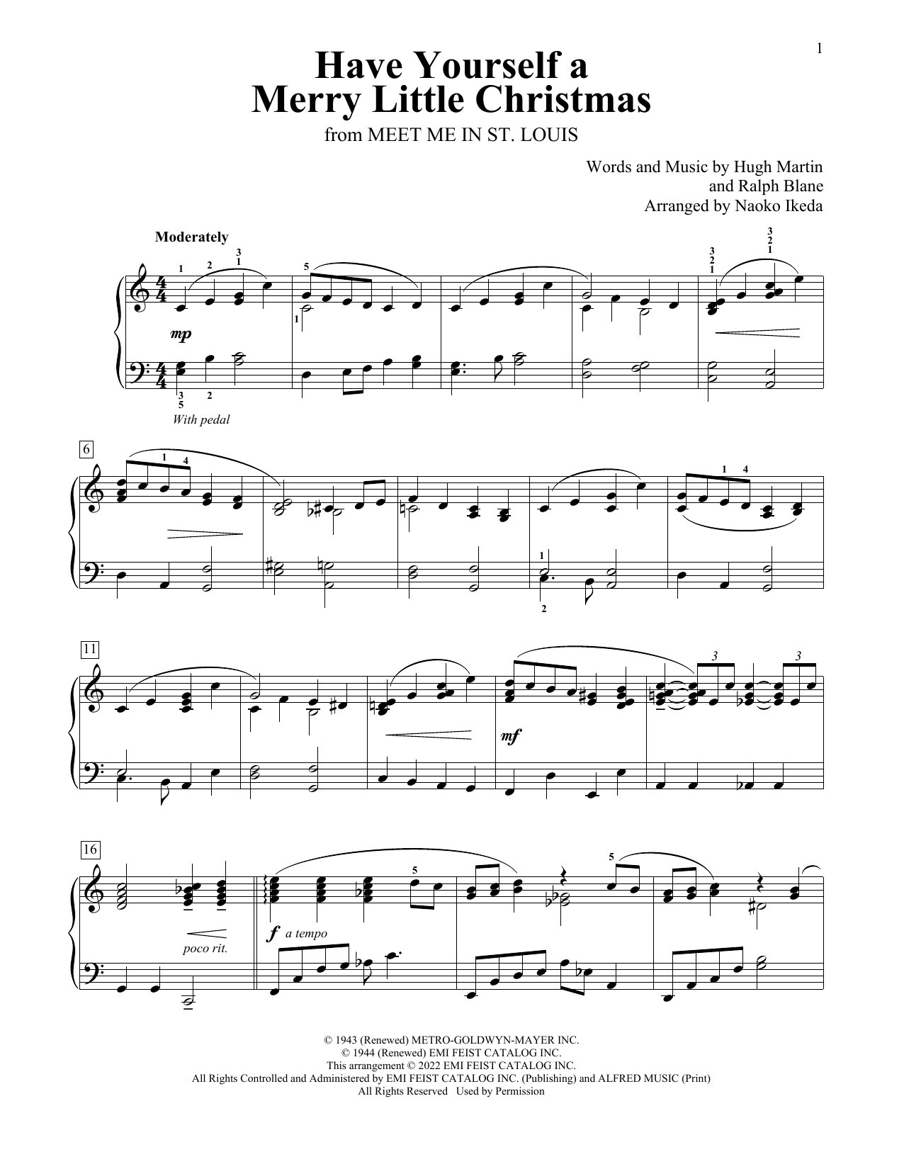 Produktbild zu: Have Yourself A Merry Little Christmas (arr. Naoko Ikeda)