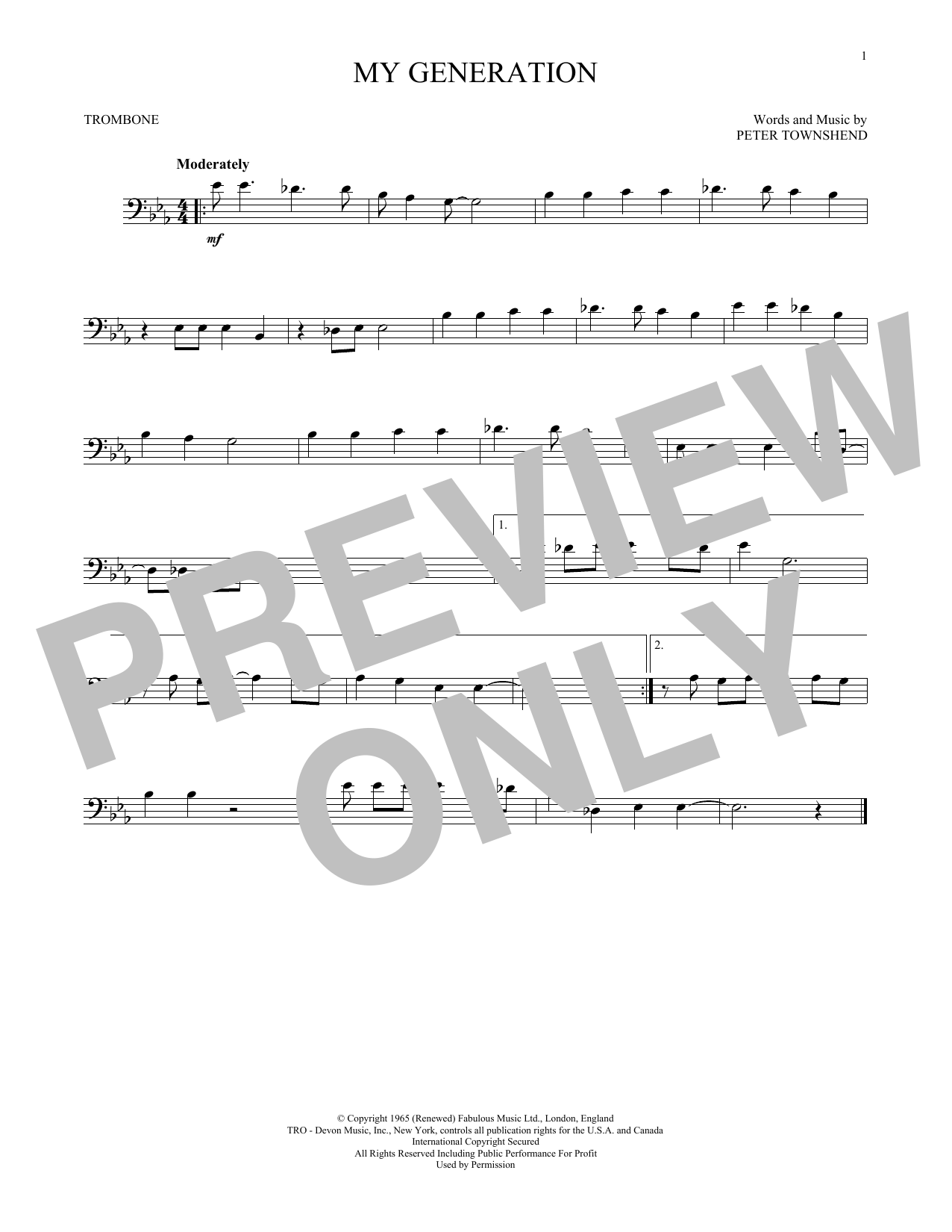 Product gallery: Page 1 of 1 My Generation, The Who