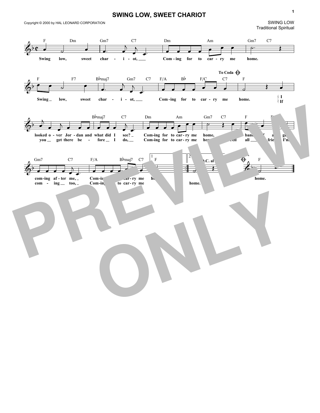 Produktbild zu: Swing Low, Sweet Chariot