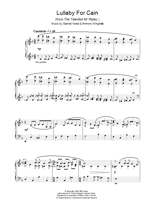 Product gallery: Page 1 of 1 Lullaby For Cain, Gabriel Yared