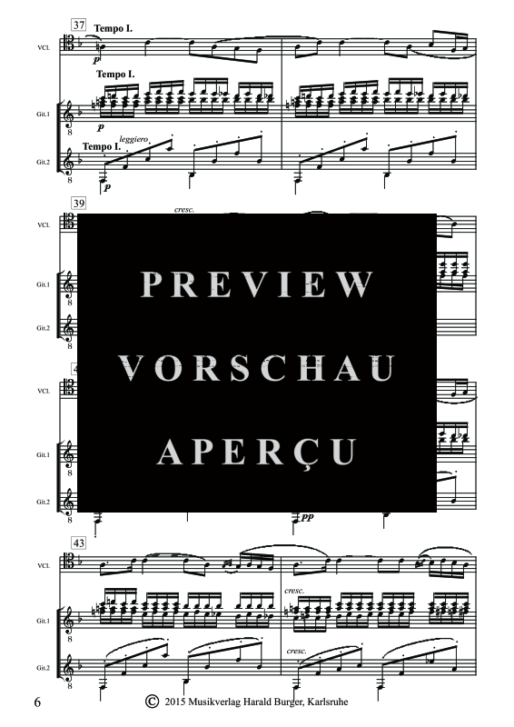 gallery: Prelude Opus 2 Nr.1, , Trio für 2 Gitarren und Violoncello