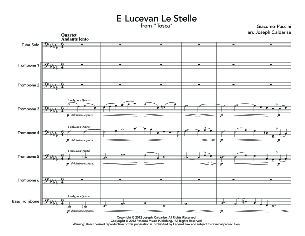 Produktgalerie: Seite 1 von 11 E Lucevan Le Stelle, , Tuba Solo und Posaunenchor
