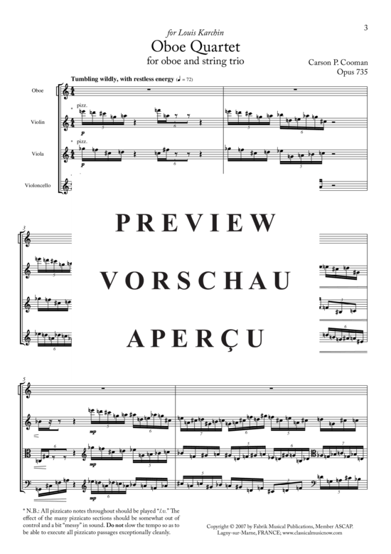 Product gallery: Page 3 of 21 Oboe Quartet , , (Quartet for oboe, violin, viola, violoncello)
