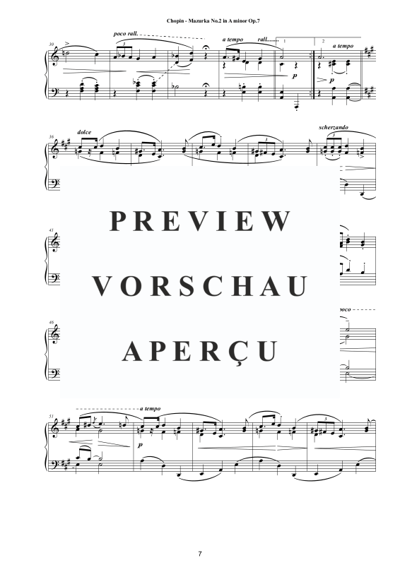Produktgalerie: Seite 8 von 11 5 Mazurkas op. 7 für Klavier - Vollständige Partituren, , Klavier Solo