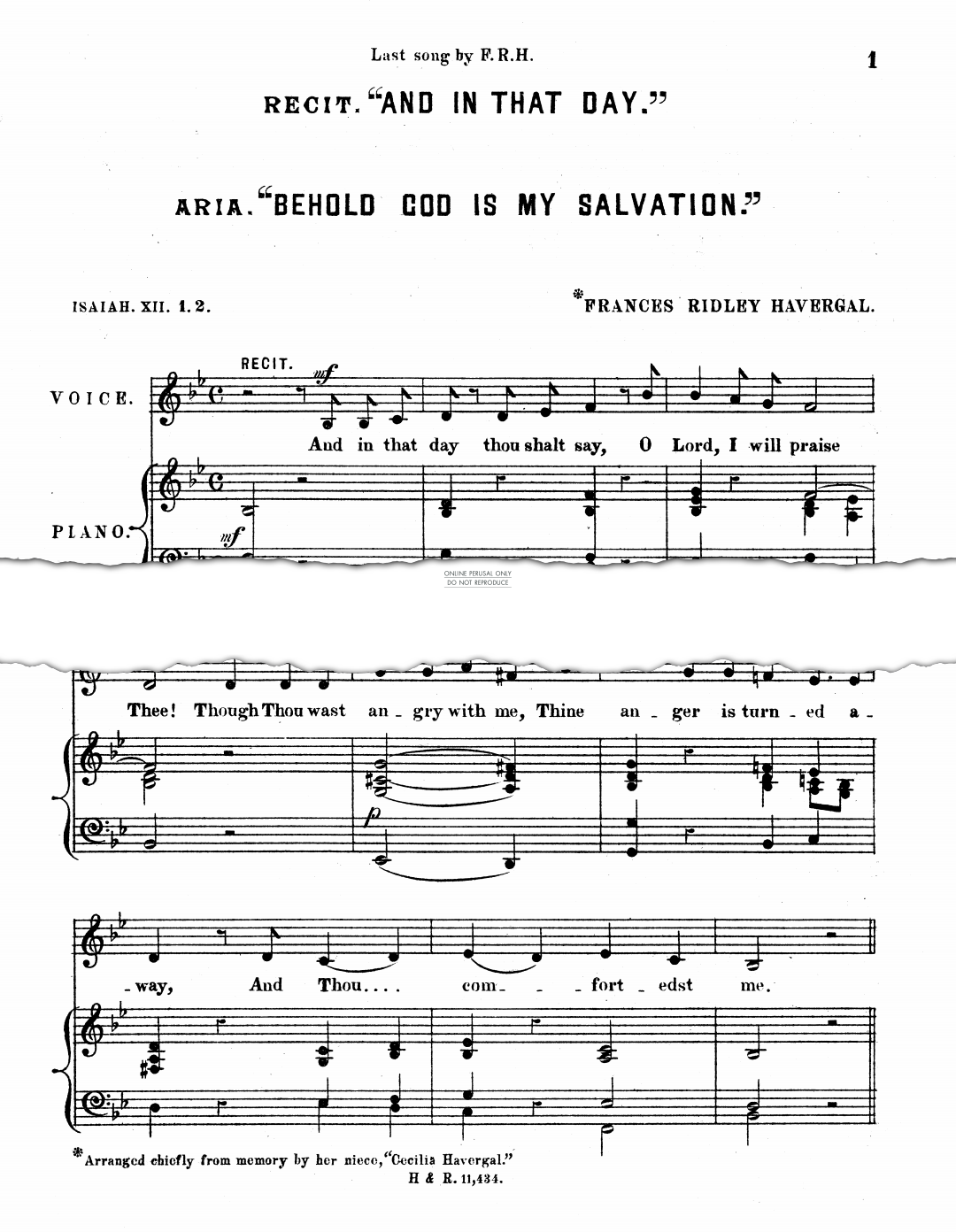 Produktbild zu: Recit 'And In That Day' And Aria 'Behold God Is My Salvation'