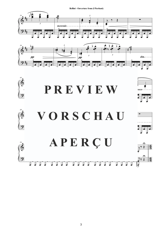 Produktgalerie: Seite 4 von 11 Ouverture from (I Puritani), , Klavier Solo