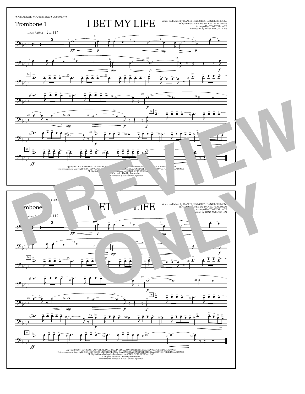 Produktgalerie: Seite 1 von 1 I Bet My Life - Trombone 1, Tom Wallace, Ensemble
