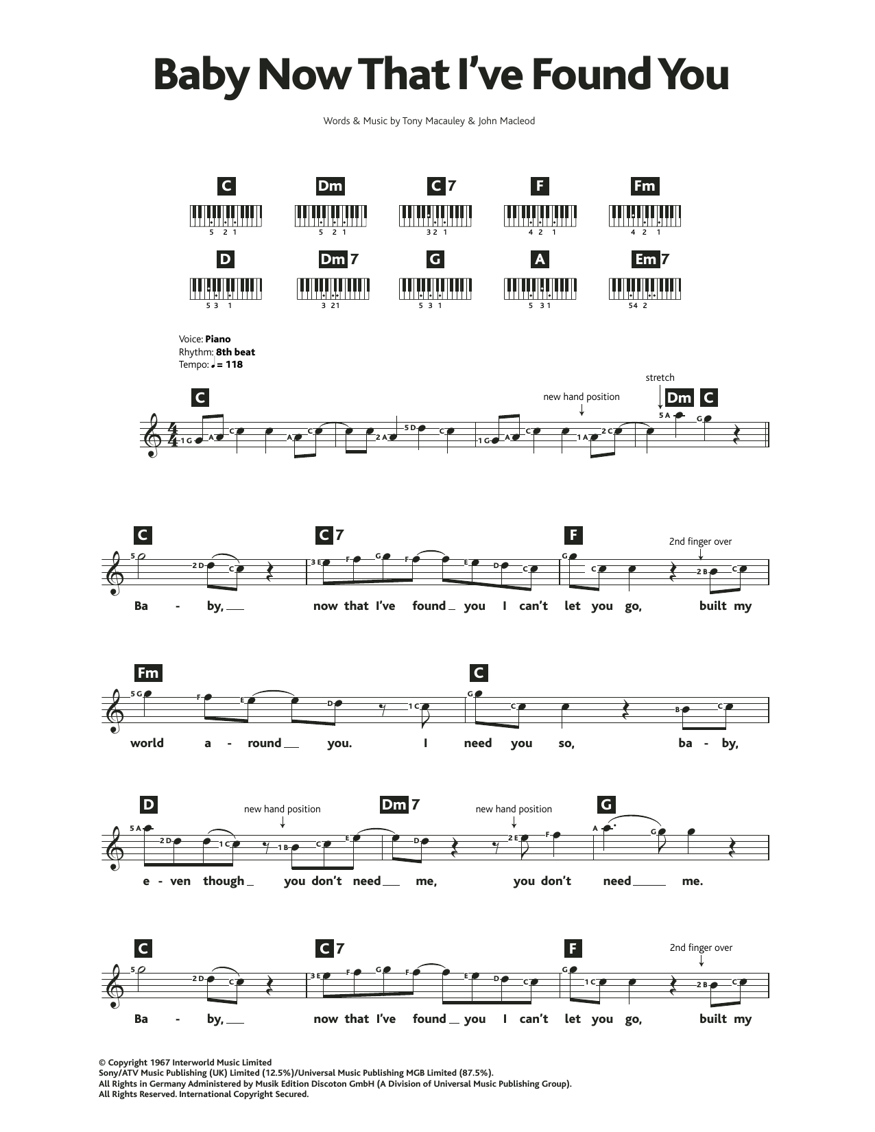 Produktgalerie: Seite 1 von 1 Baby, Now That I've Found You, The Foundations, Keyboard