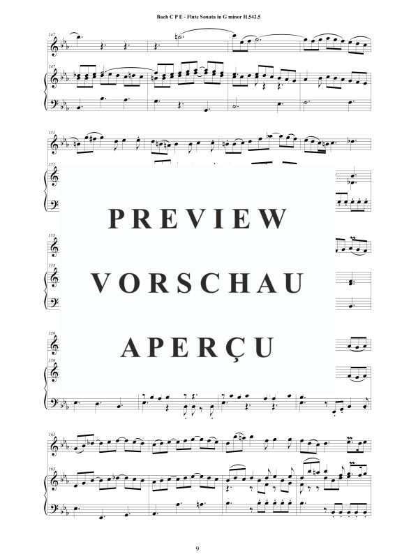 Product gallery: Page 10 of 11 Flute Sonata in G-Moll H542.5, , Flute and Harpsichord/Piano