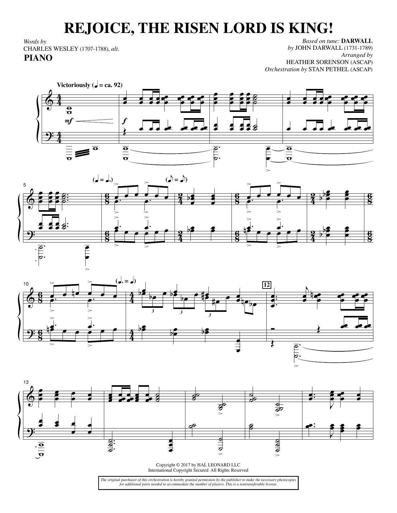 Product picture to: Rejoice, the Risen Lord Is King! - Piano