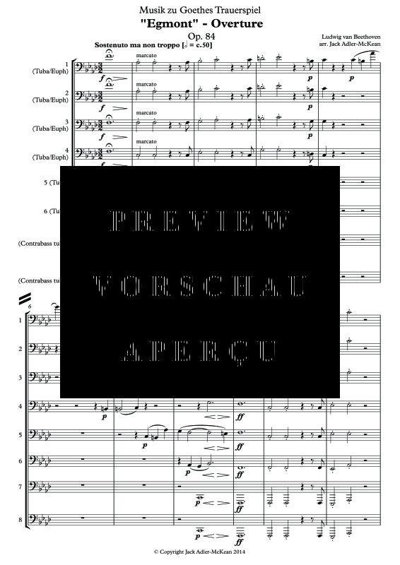 Produktgalerie: Seite 5 von 11 Overture to Egmont, , (Tuba Ensemble)