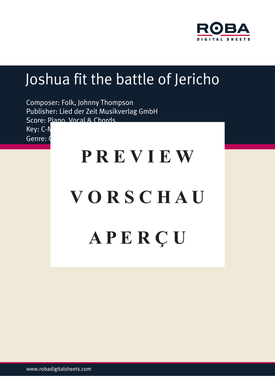Product gallery: Page 2 of 4 Joshua fit the battle of Jericho , , Piano and Voice