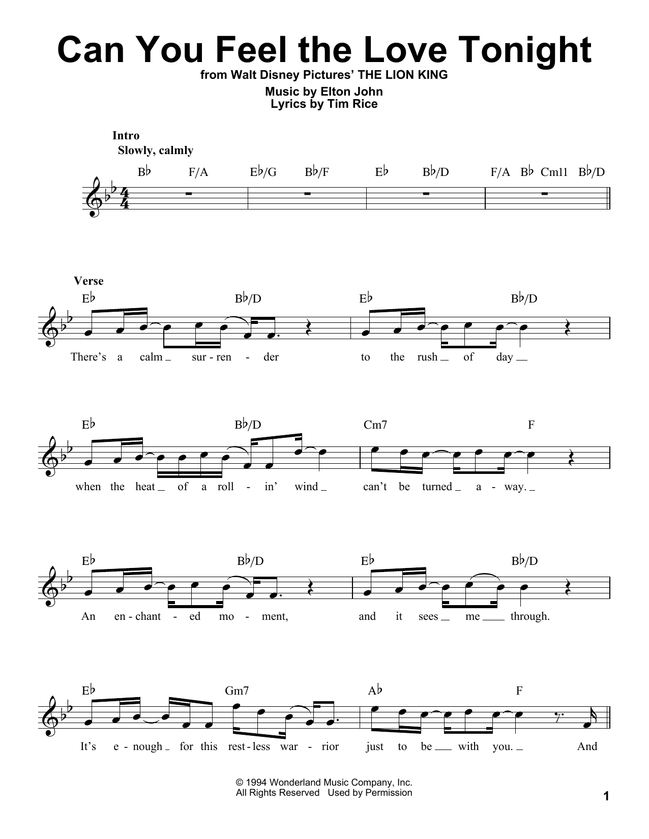 Produktbild zu: Can You Feel The Love Tonight (from The Lion King)