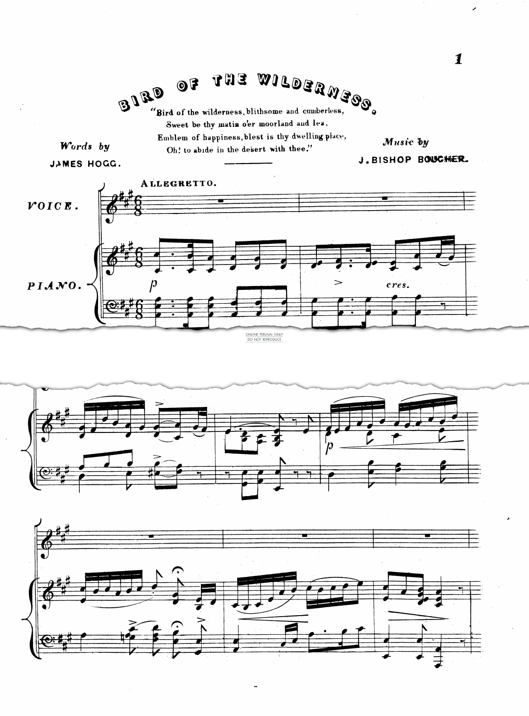 Produktgalerie: Seite 1 von 1 Bird Of The Wilderness, J. Bishop Boucher, Gesang, Klavier