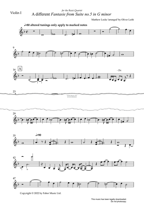 Produktgalerie: Seite 1 von 1 A different ‘Fantasie from Suite no.5 in G minor’, Oliver Leith, Quartett