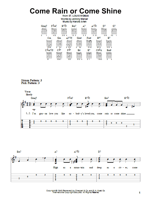 Product gallery: Page 1 of 1 Come Rain Or Come Shine, Harold Arlen
