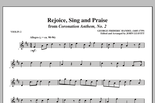 Product picture to: Rejoice, Sing And Praise - Violin 2