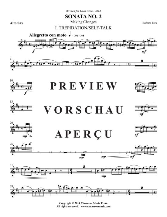 Produktgalerie: Seite 20 von 21 Sonata Nr. 2 , , (Alt-Saxophon + Klavier)