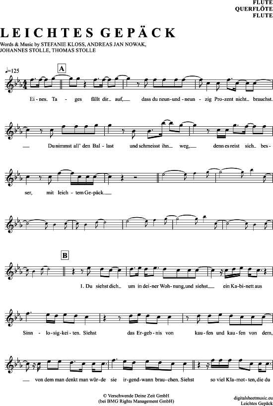 Product gallery: Page 1 of 4 Leichtes Gepäck , Silbermond, (transverse flute)