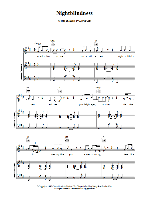 Produktgalerie: Seite 1 von 1 Nightblindness, David Gray, Gesang, Gitarre, Klavier