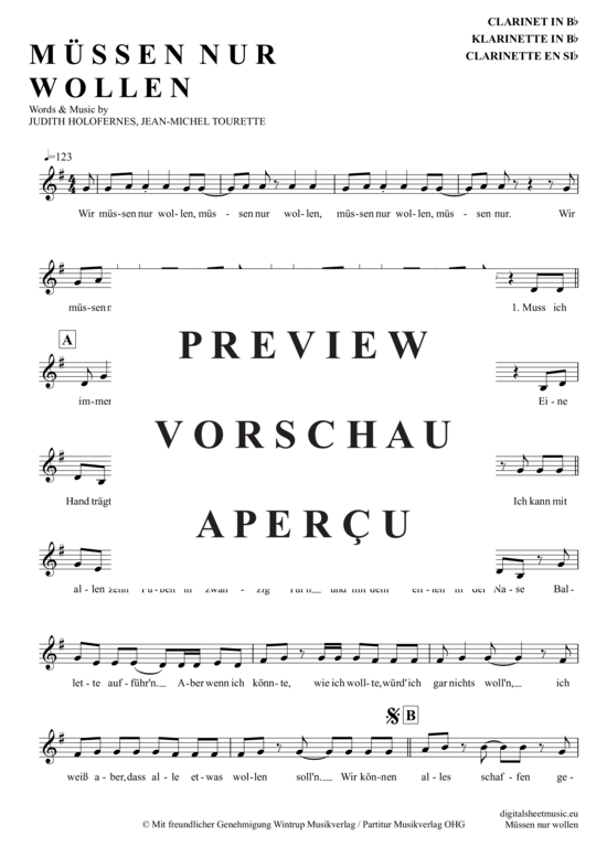 Product gallery: Page 2 of 4 Müssen Nur Wollen , Helden, Wir Sind, Clarinet in B-flat