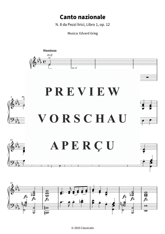Product gallery: Page 5 of 6 Canto nazionale - N. 8 da Pezzi lirici, Libro 1, op. 12, , Piano Solo