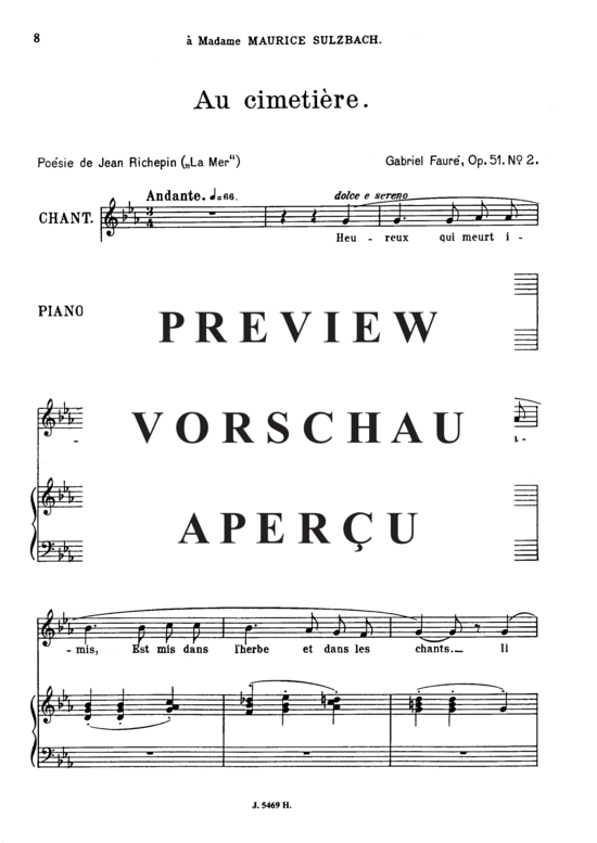 Product gallery: Page 2 of 6 Au cimetière Op.51 No.2, , Medium Voice and Piano