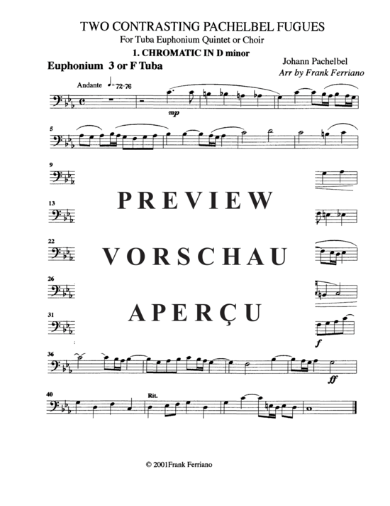 Product gallery: Page 13 of 18 Two Contrasting Pachelbel Fugues (Tuba Quintett EEE(T) , , TT)