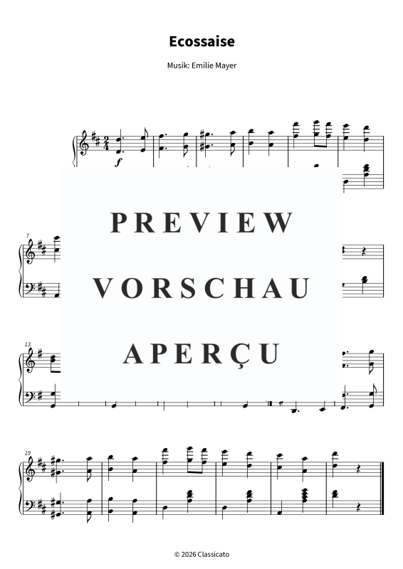 Produktgalerie: Seite 1 von 5 Ecossaise - Nr. 9 aus den Neun Tänzen für Klavier, , Klavier Solo